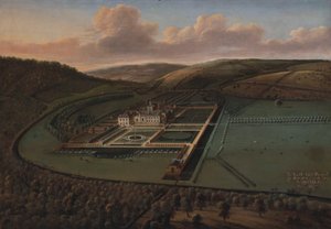 La prospettiva sud-est di Hampton Court, Herefordshire