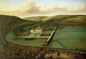 La prospettiva sud-est di Hampton Court, Herefordshire, c.1699
