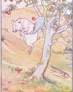 Sono belle mele? Sì, molto belle, disse il maialino, te ne lancerò una da Leonard Leslie Brooke