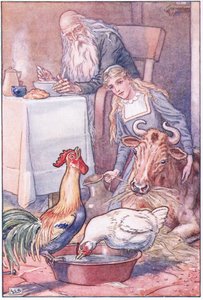 Pulcini carini e mucca chiazzata, quale sarà la nostra risposta ora, anni 1920 da Leonard Leslie Brooke