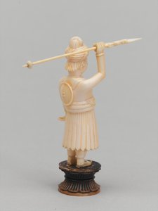 Pedone nero, pezzo degli scacchi, India, circa 1820 da Leonard Wells Volk