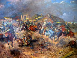 Attacco degli Uhlan polacchi ai bolscevichi vicino a Sloutsk, 1919 da Leonard Winterowski