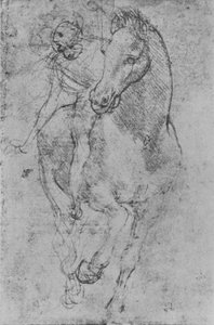 Un cavaliere, c. 1480 1945 da Leonardo da Vinci