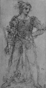 Una donna che indossa un corpetto di nastri intrecciati, c1480, 1945