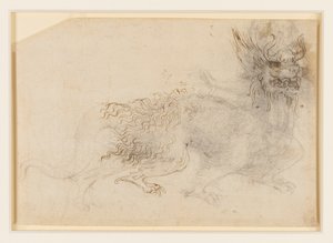 Un disegno per un costume da drago da Leonardo da Vinci