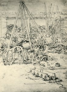 Una scena in un arsenale da Leonardo da Vinci