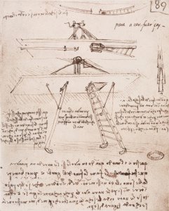 Dispositivo di decollo e atterraggio di una macchina volante da Leonardo da Vinci