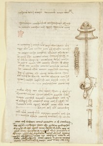 Note e schizzi che illustrano lo studio di Leonardo sull