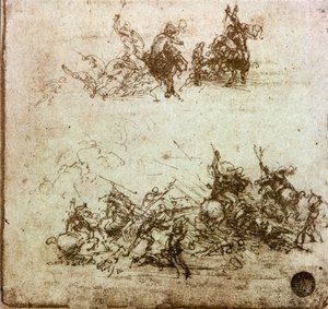 Battaglia di cavalieri, studio per la Battaglia di Anghiari da Leonardo da Vinci