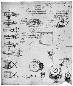 Ruote dentate (dettaglio), fine XV o inizio XVI sec. da Leonardo da Vinci