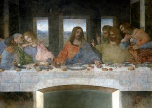 Dettaglio de Il Cenacolo (Ultima Cena) da Leonardo da Vinci