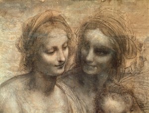 (dettaglio) delle teste della Vergine e di Sant