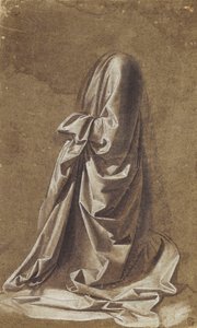 Studio di drappeggio per una figura inginocchiata