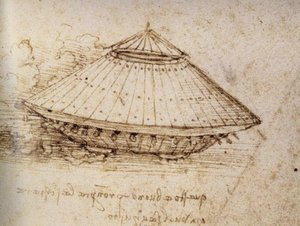 Disegno di un carro armato corazzato da Leonardo da Vinci