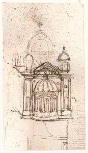 Disegno di architettura ecclesiastica, c1472-c1519 1883 da Leonardo da Vinci