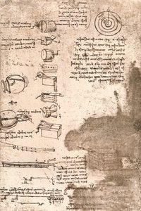 Disegno di strumenti musicali e altri oggetti, c. 1472-c. 1519, 1883 da Leonardo da Vinci