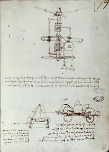 Disegno di macchina volante. Manoscritto di Leonardo da Vinci da Leonardo da Vinci