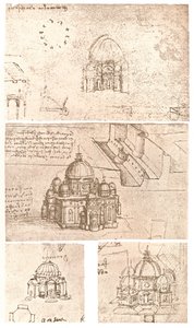 Quattro disegni di architettura ecclesiastica, c1472-c1519 1883 da Leonardo da Vinci