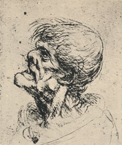 Profilo Grottesco a Sinistra da Leonardo da Vinci