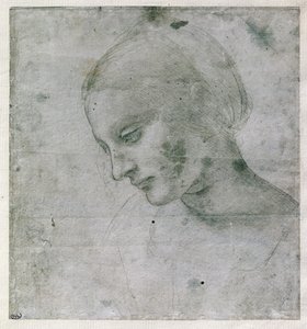 Testa di una giovane donna o Testa della Vergine, c.1490 da Leonardo da Vinci