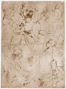 Madonna inginocchiata con il Bambino e San Giovanni da Leonardo da Vinci