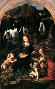 Madonna delle Rocce, 1483-94 circa (olio su tavola trasferito su tela) da Leonardo da Vinci