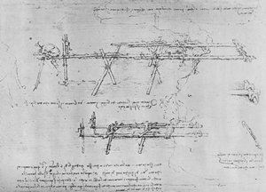 Metodo di costruzione di un ponte a cavalletto, c1480 1945
