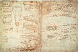 Note e due diagrammi sul rapporto tra Terra e Luna e il Sole da Leonardo da Vinci