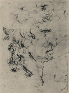 Profilo di un Uomo a Destra, c1480 1945 da Leonardo da Vinci