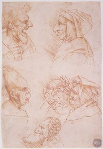 Sette studi di volti grotteschi