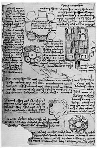 Schizzo per il castello di Romorantin, 1517-1518, 1954 da Leonardo da Vinci