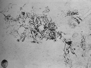 Studi di Cavalieri in Combattimento e di Soldati a Piedi, c. 1480, 1945 da Leonardo da Vinci