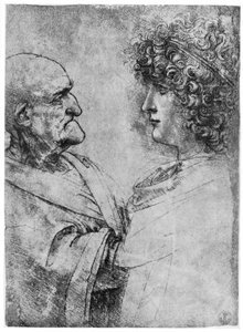 Studi di teste, c1500 1954 da Leonardo da Vinci