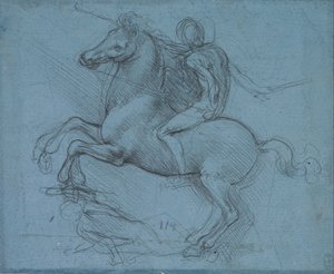 Studio per un monumento equestre (recto) da Leonardo da Vinci