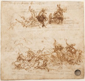 Studio per la Battaglia di Anghiari, ca 1503-1504 da Leonardo da Vinci