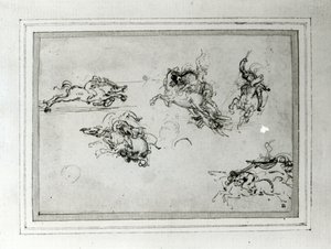 Studio di cavalieri in combattimento, 1503-4 da Leonardo da Vinci