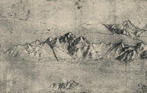 Studio delle catene montuose, c1480 1945 da Leonardo da Vinci