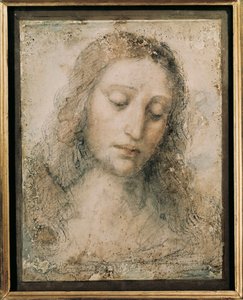 Testa di Cristo Redentore (disegno di un allievo di Leonardo da Vinci) da Leonardo da Vinci