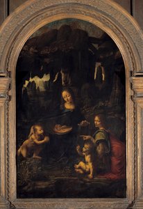 La Vergine, il Bambino Gesù, San Giovanni Battista e un angelo o "La Vergine delle Rocce". Dipinto di Leonardo da Vinci (1452-1519) XVI secolo. Dim. 1,99x1,22 m da Leonardo da Vinci