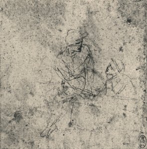 Due figure in conversazione, c1480 da Leonardo da Vinci