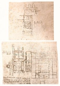 Due disegni architettonici, c1472-c1519 1883 da Leonardo da Vinci