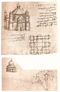 Due disegni di chiese, c. 1472-c. 1519, 1883 da Leonardo da Vinci