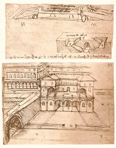 Due disegni di piani per città, c1472-c1519 da Leonardo da Vinci