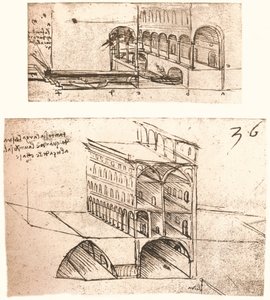 Due progetti per canali in una città, c1472-c1519 1883 da Leonardo da Vinci