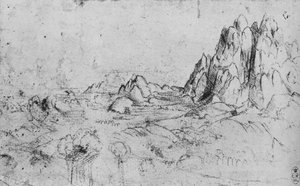 Vista di una Catena Montuosa da Leonardo da Vinci
