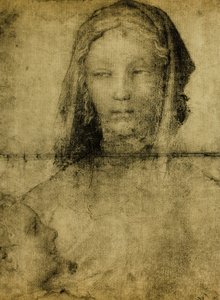 Studio per la Vergine; disegno della Scuola di Leonardo. Il Louvre, Parigi da Leonardo da school of Vinci