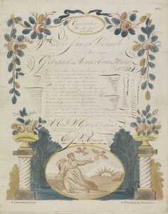 Lettera di desiderio con Elia nutrito dai corvi da Leonardus Schweickhardt