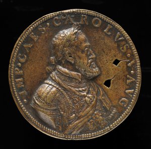Carlo V, 1500-1558, Re di Spagna 1516-1556, Imperatore del Sacro Romano Impero 1519 [recto] da Leone Leoni