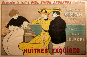 "Huitres exquises" (ostriche squisite) poster per il mercante di ostriche Paul Simon da Leonetto Cappiello