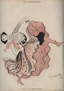 Ritratto di Caroline (La Belle) Otero, ballerina e cortigiana spagnola - disegno di Leonetto Cappiello in "The Rire" del 1898 da Leonetto Cappiello